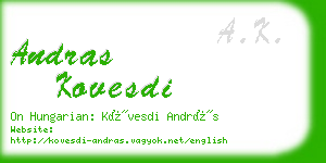 andras kovesdi business card